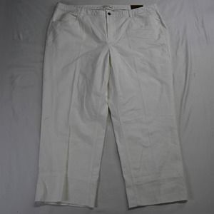 NEW CJ Banks 22W Mid Rise Straight White‎ Stretch Denim Womens Jeans